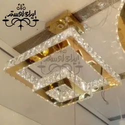 لوستر مدرن کریستالی 20-40 مربع طلایی