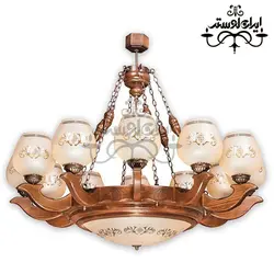 لوستر چوبی مرجان 12 شاخه