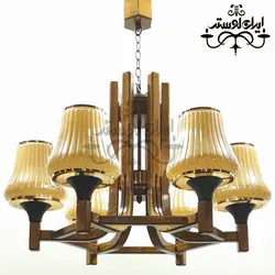 لوستر چوبی ماهلین 6 شاخه