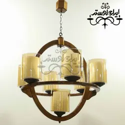 لوستر چوبی زحل 7 شعله