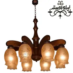 لوستر چوبی افسون هشت شاخه دارکار