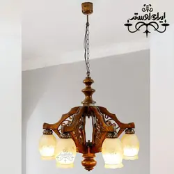 لوستر چوبی رادین شش شاخه دارکار