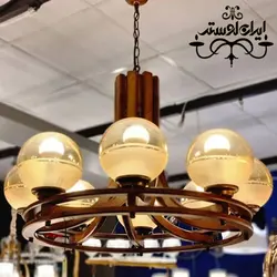 لوستر چوبی رولت هشت شاخه دارکار-راهنمای خرید-فروشگاه اینترنتی ایران لوستر