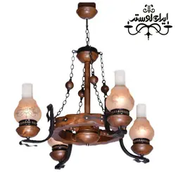 لوستر چوبی ویل چهار شاخه دارکار