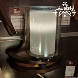 لوستر دیواری چوبی رولت دو گلس دارکار