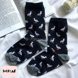 جوراب ساق بلند فانتزی طرح اردک کد 1016
