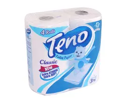 دستمال توالت ۴رول سه لایه تنوکلاسیک
