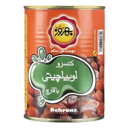 کنسرو لوبیا و قارچ بهروز ۴۰۰گرمی