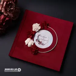 آلبوم آماده جلد مخمل گل دار برجسته