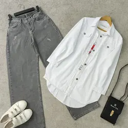 شومیز کتان سفید