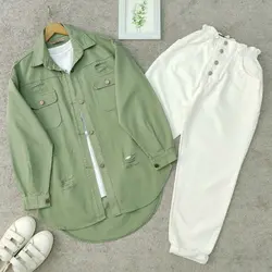 شومیز سبز پاستیلی