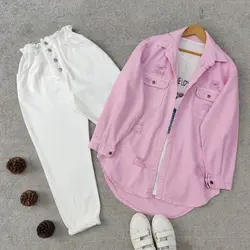 شومیز صورتی پاستیلی