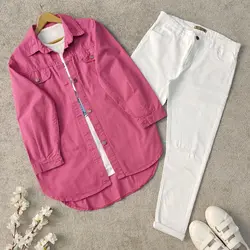 شومیز کتان صورتی