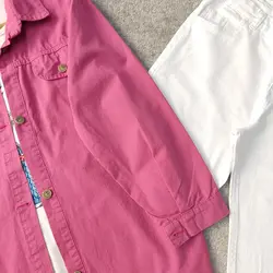 شومیز کتان صورتی