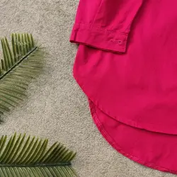 شومیز کتان سرخابی