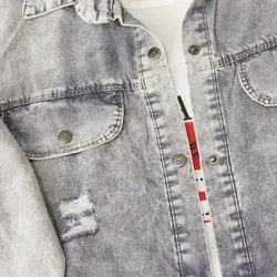 شومیز طوسی زاپدار mj