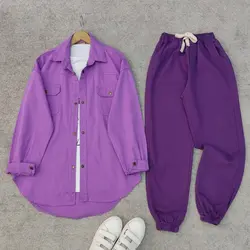 شومیز کتان بنفش