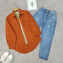 شومیز کتان آجری