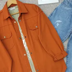 شومیز کتان آجری