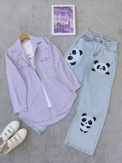 شومیز کتان یاسی