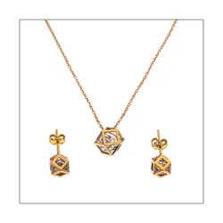 نیم ست طلایی نت گلد مکعبی