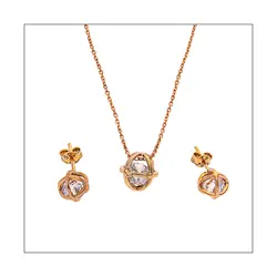 نیم ست طلایی نت گلد الماس 2