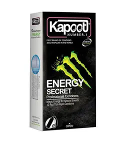 کاندوم کاپوت شیاردار و انرژی زا Energy Ribbed بسته 12 تایی - جنسی