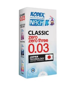 کاندوم ناچ کدکس ساده و بسیار نازک Kodex Classic 0.03 بسته 12 تایی - جنسی