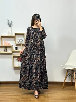 پیراهن نخی گلدار