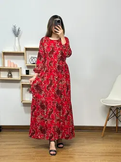 پیراهن نخی گلدار