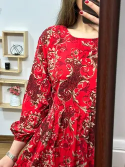 پیراهن نخی گلدار