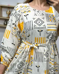 پیراهن مانتویی لینن