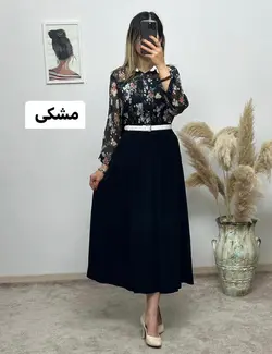 دامن مخمل کبریتی پلین