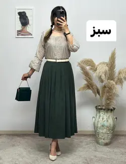 دامن مخمل کبریتی پلین