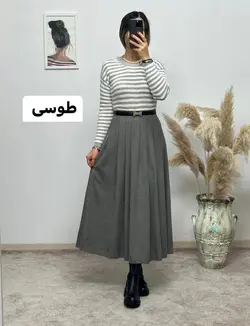 دامن مخمل کبریتی پلین