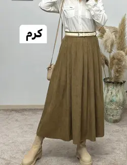 دامن مخمل کبریتی پلین