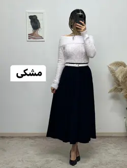 دامن مخمل کبریتی پلین