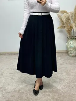 دامن مخمل کبریتی پلین