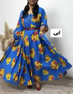 پیراهن کرپ فلورتمام کلوش