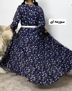 پیراهن کرپ فلورتمام کلوش
