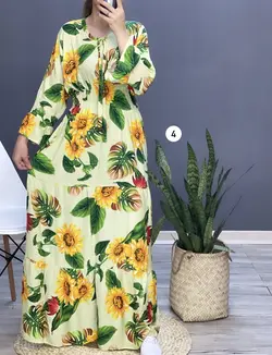 پیراهن نخی آفتاب گردان