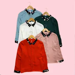 شومیز یقه توپی