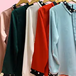 شومیز یقه توپی