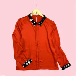 شومیز یقه توپی