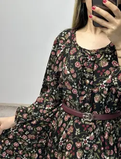 پیراهن کرپ الیزه کلوش