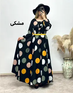 پیراهن کرپ الیزه کلوش