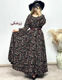 پیراهن کرپ الیزه کلوش