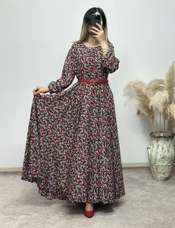 پیراهن کلوش کرپ الیزه(۲)