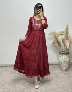 پیراهن هندی اورجینال آینه کاری