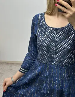 پیراهن هندی اورجینال آینه کاری